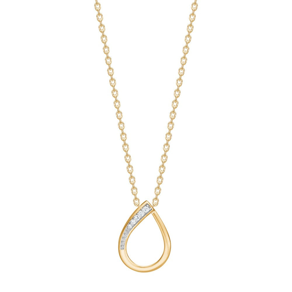 14kt. Gold Anhänger m. 0,02ct W/SI