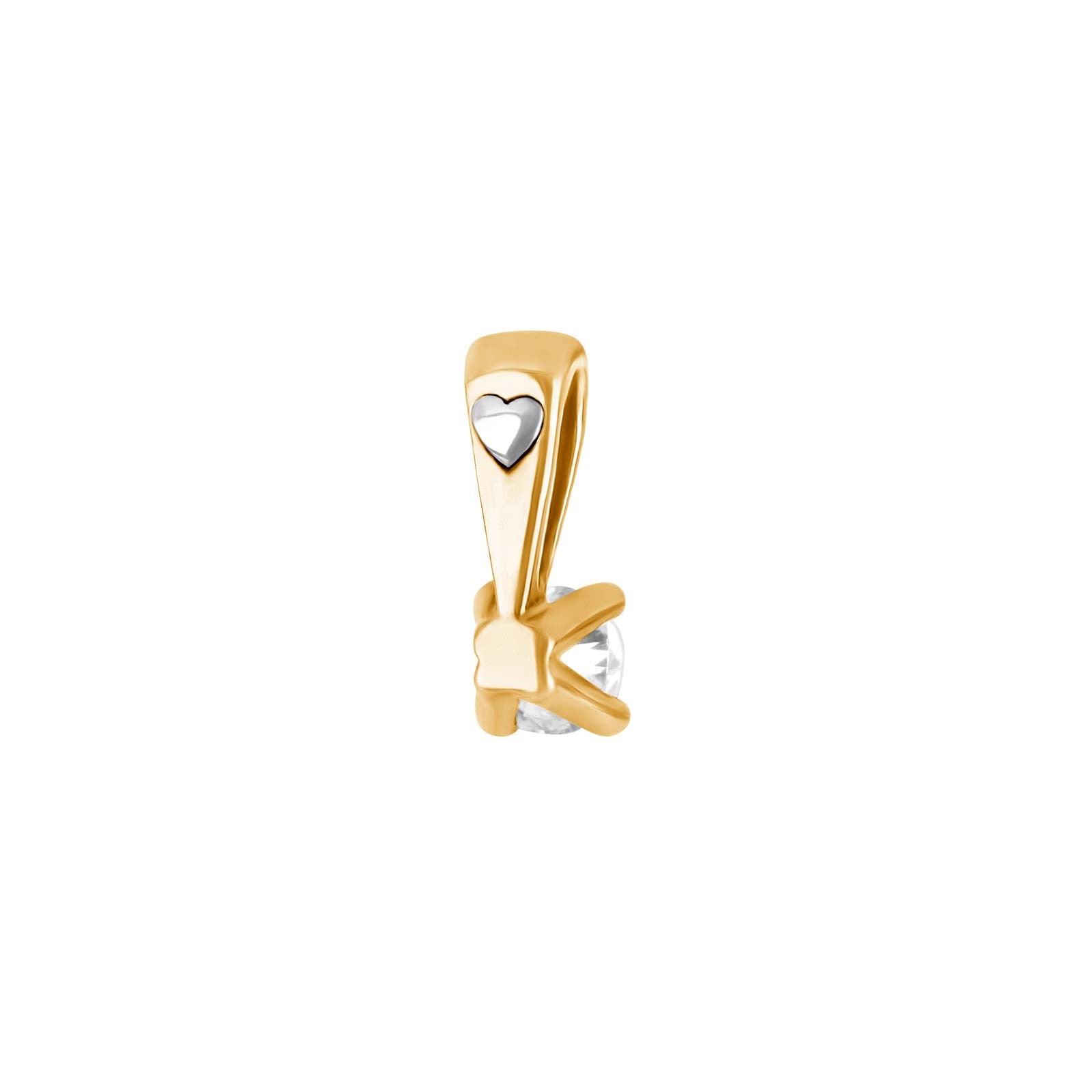 HEART 14ct. gold pendant w/dia. 0.05ct W/SI