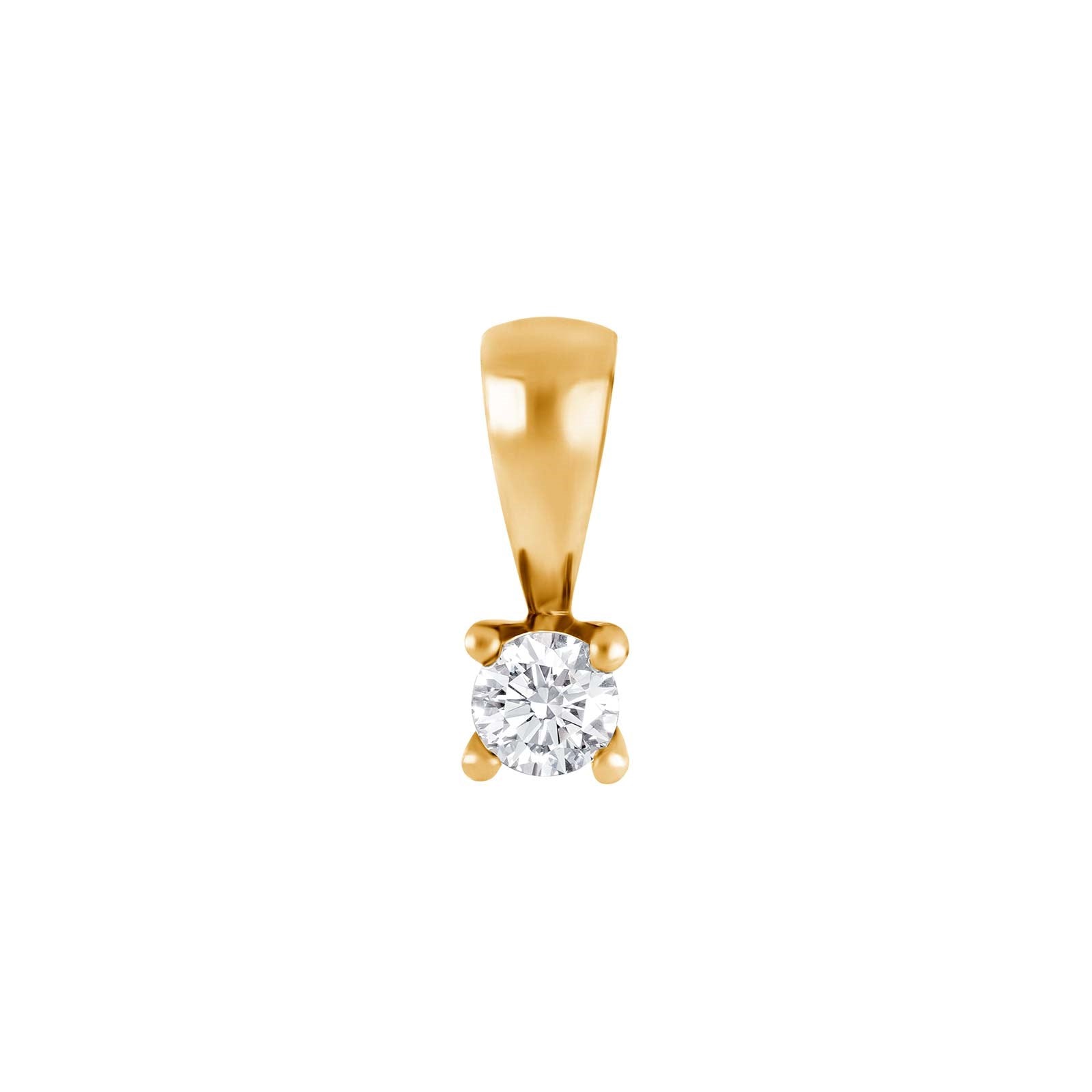 HEART 14kt. Gold Anhänger m/dia. 0.15ct W/SI