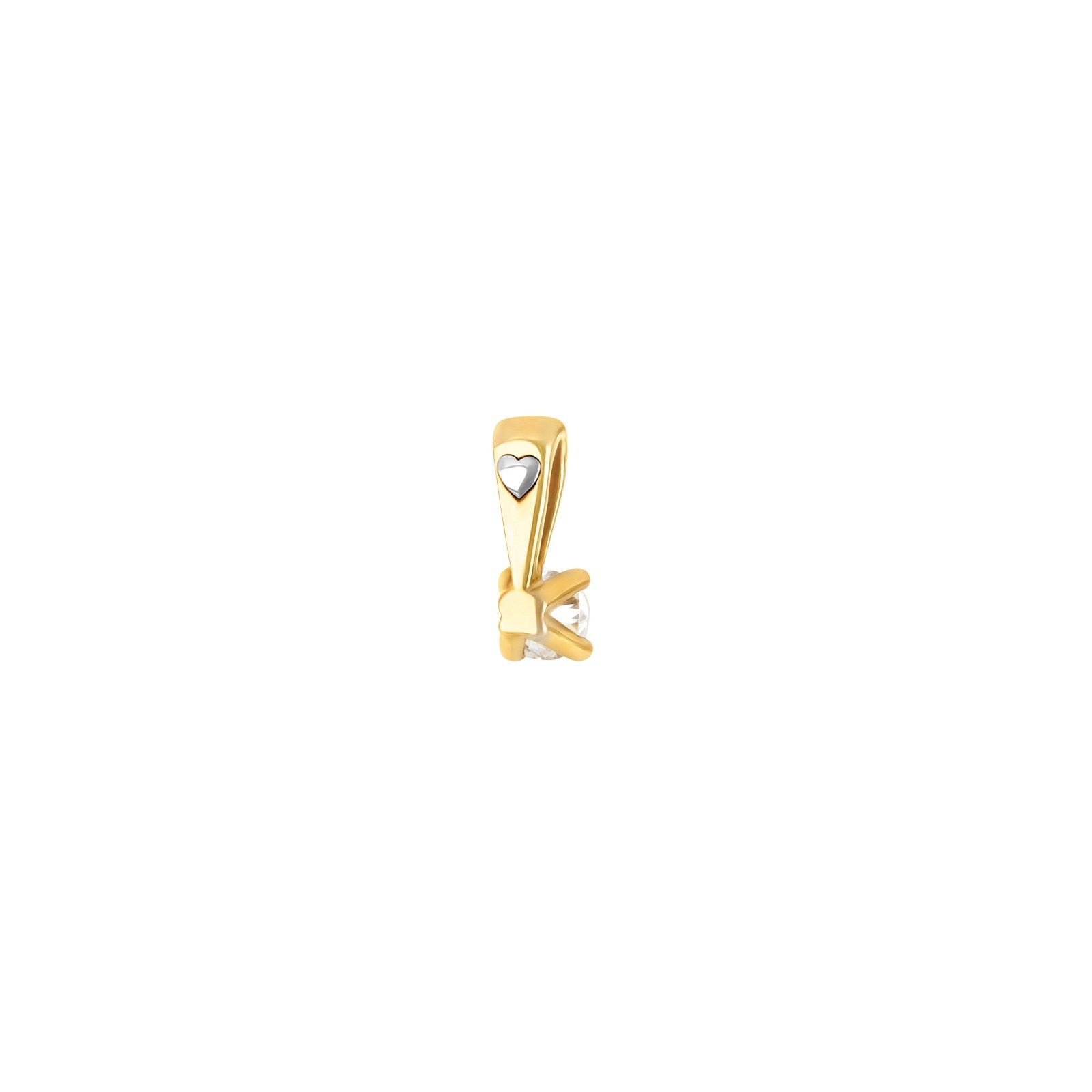 HEART 14ct. gold pendant w/dia. 0.15ct W/SI