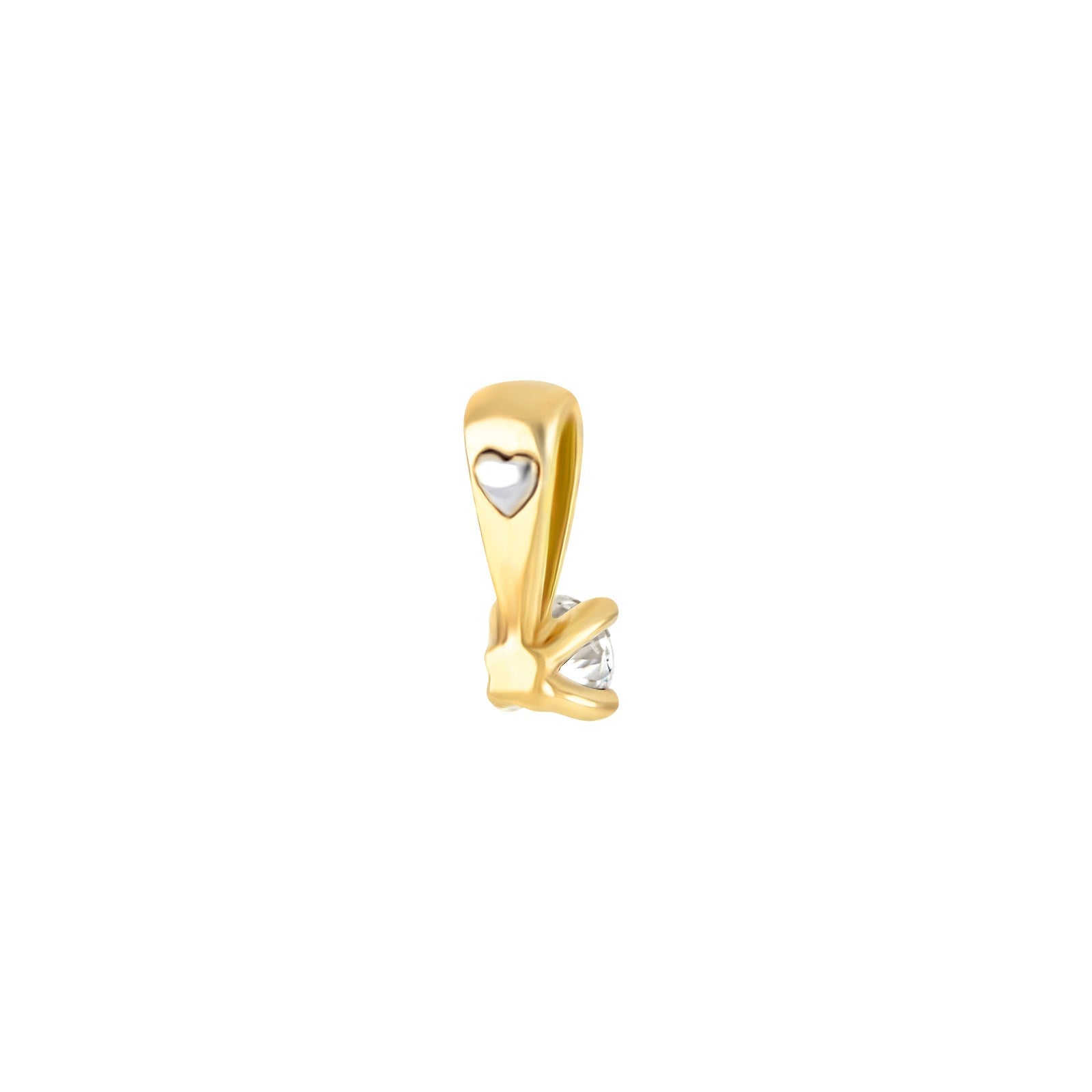 HEART 14ct. gold pendant w/dia. 0.25ct W/SI