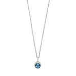 SHAPE Silver rhod. pendant w. London Topaz