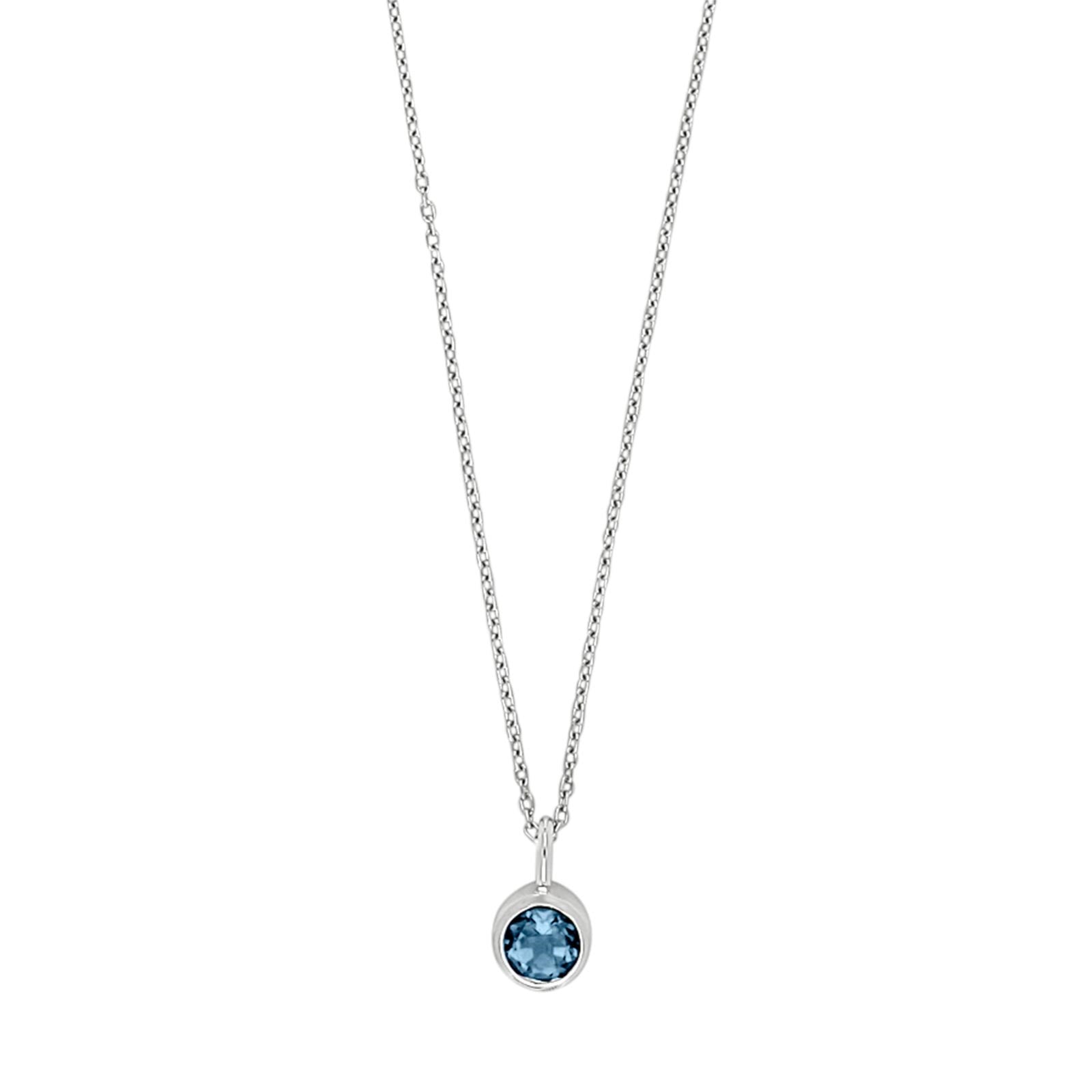 SHAPE Silver rhod. pendant w. London Topaz