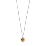 SHAPE Silver rhod. pendant w. citrine