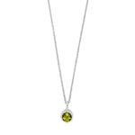 SHAPE Silver rhod. pendant w. peridot