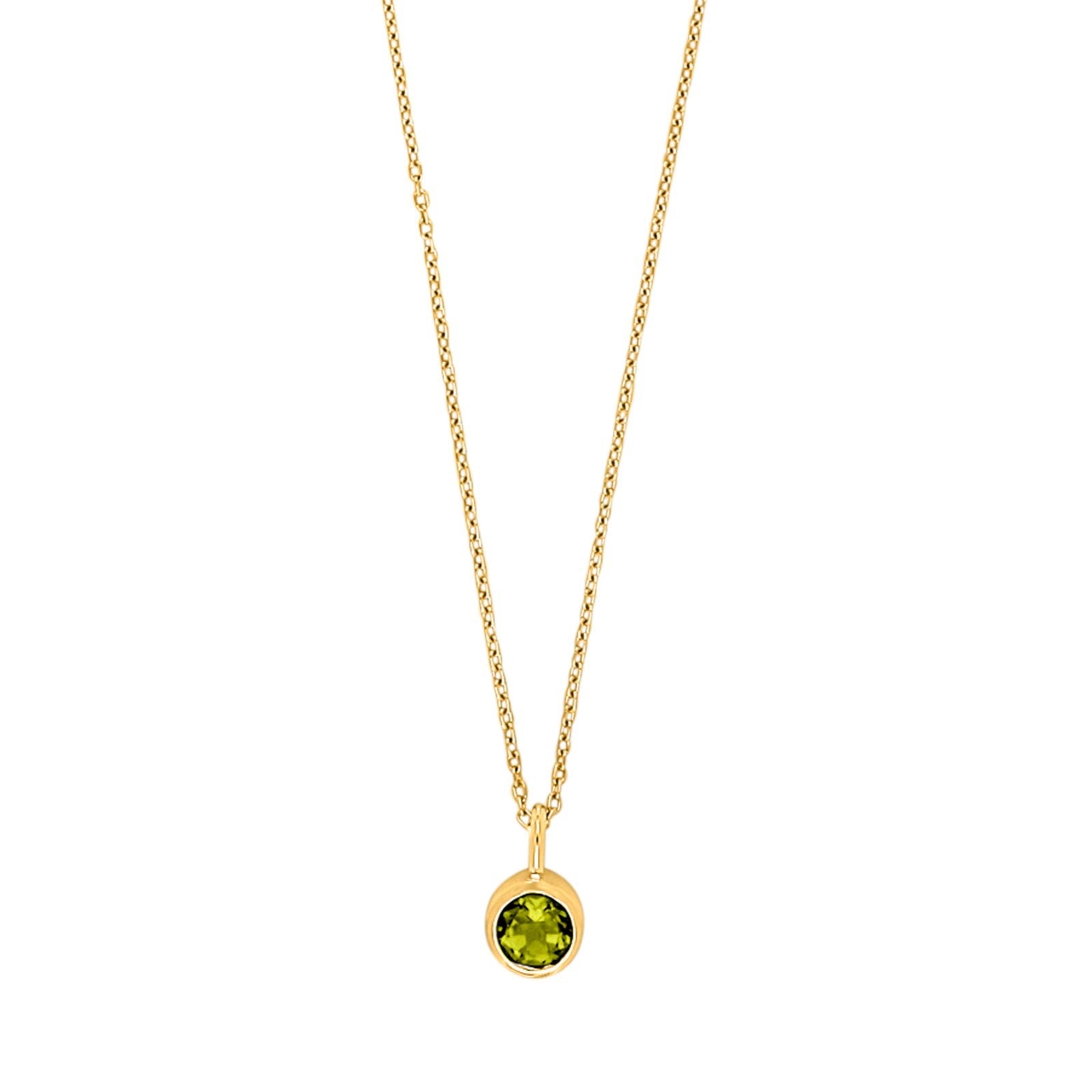 SHAPE Silver goldplated pendant w. peridot