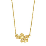 Goldplated silver necklace hearts and flowers