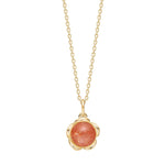 Sølv forg. vedhæng Flower m/sunStone