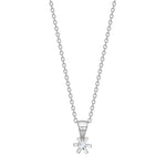 Silver pendant w. zirconia inc. silver rhod. chain