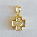 Gilded silver pendant with cz. incl chain