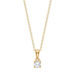Gold-plated silver pendant w. zirconia incl. chain