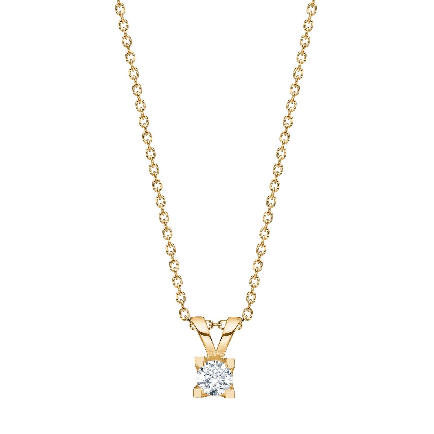 Vergoldete Silber Halskette mit Zirkonia