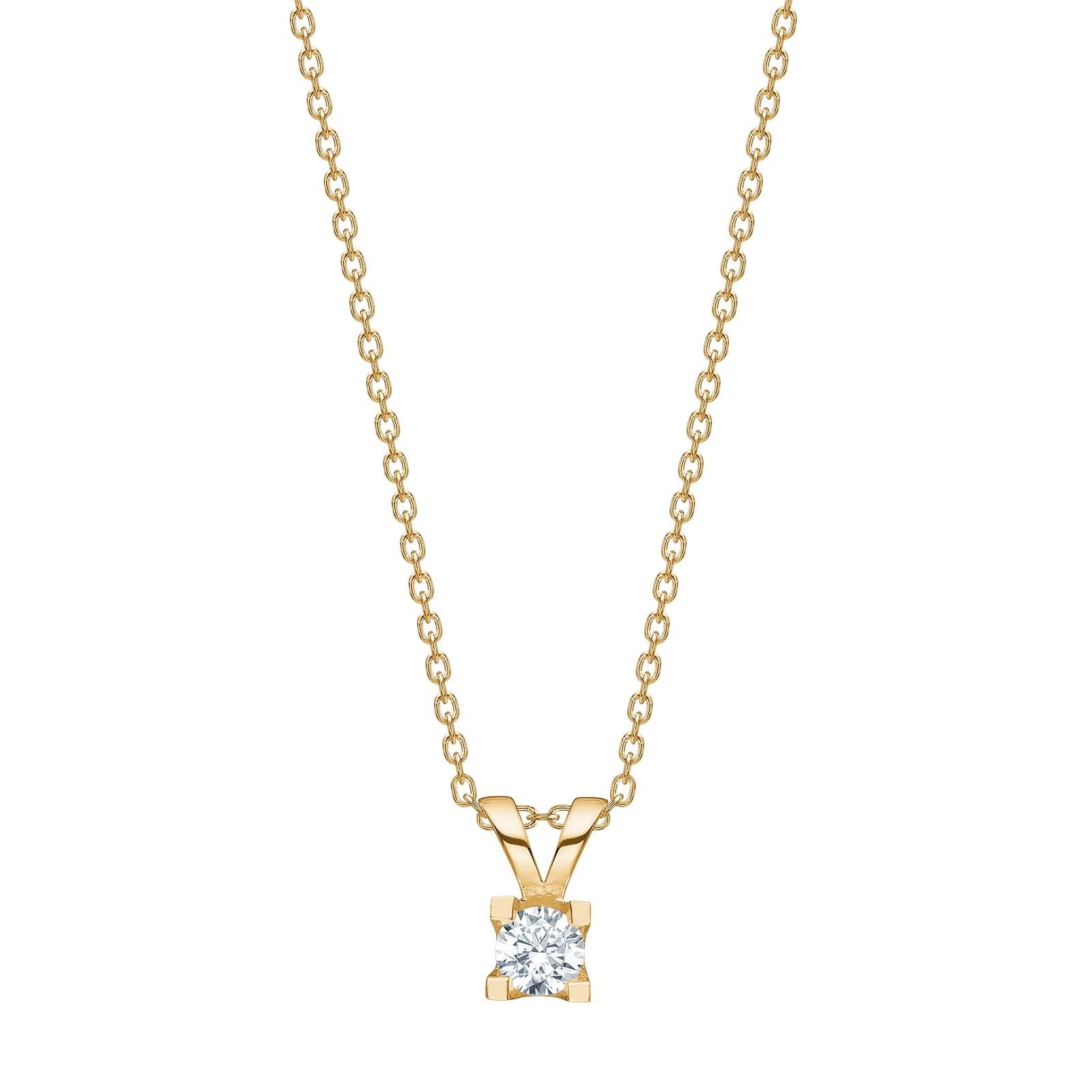 Gold-plated silver necklace with zirconia