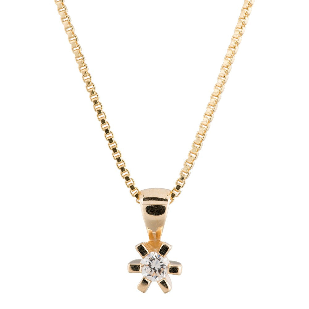 8kt. Gold Anhänger mit Zirkonia