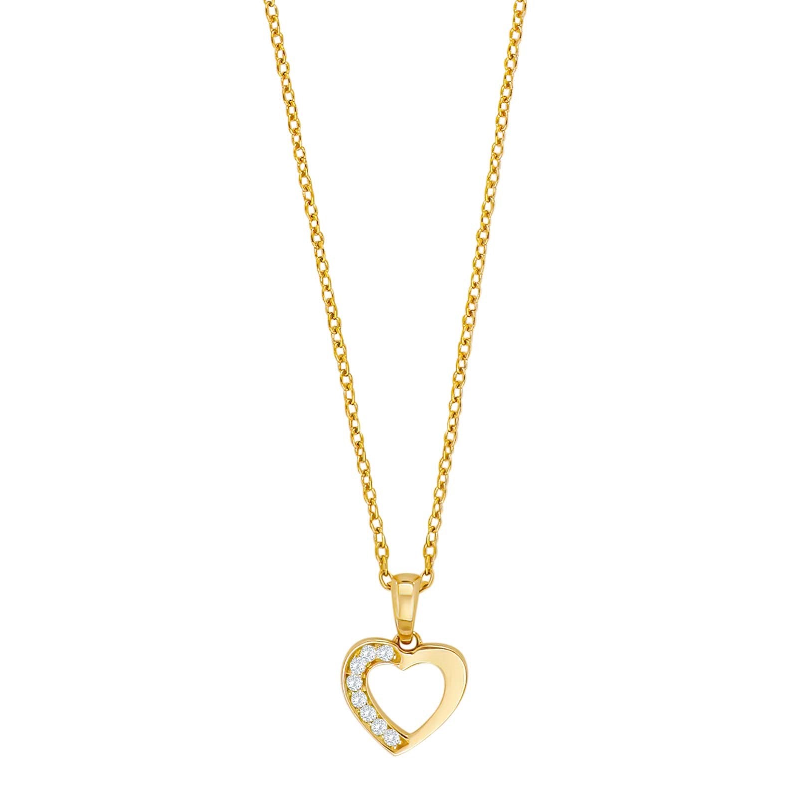 14kt. Anhänger herz  m. 0,04ct TW/SI
