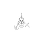 Rhodium silver pendant Faith, Hope and Love