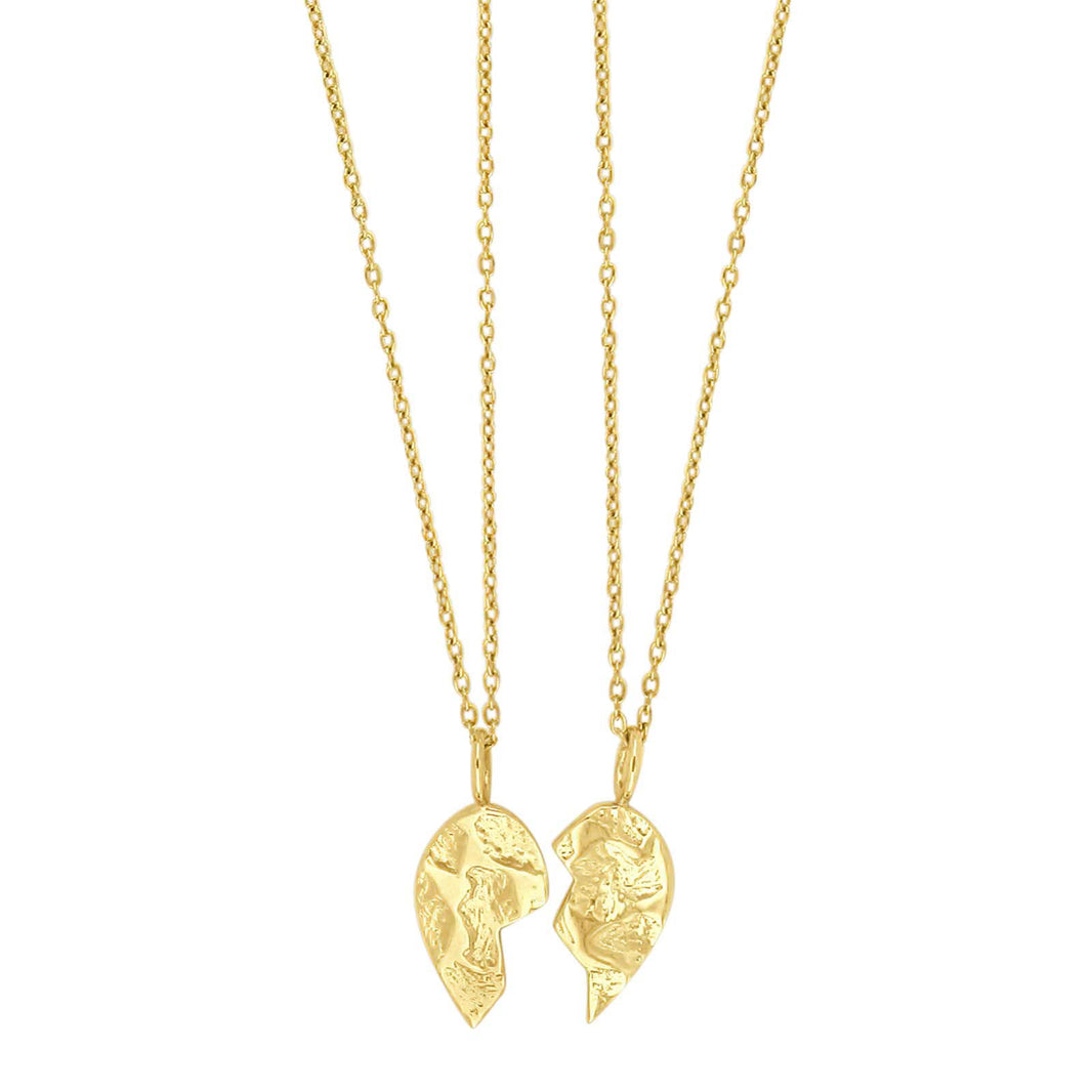 8kt. Gold Freundschaftskette Hertz 15mm m/2 Ketten