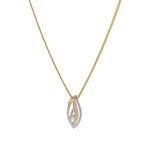 14kt. guldvedhæng bicolor m/dia. 0.020ct. W/SI ink
