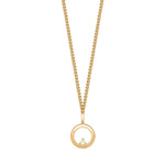 14kt. cirkel vedhæng m/ 0,02ct w/si incl. fg.kæde