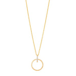 14kt. guldvedhæng m/dia. 0.02ct W/SI og forg. kæde
