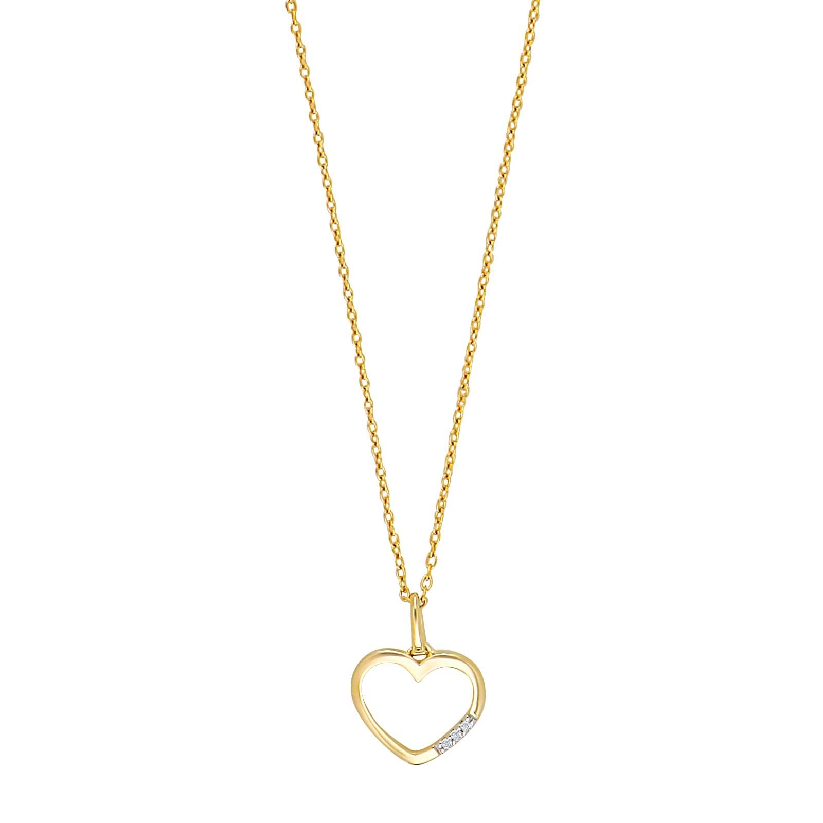 14kt. Goldanhäng.m/Dia. 0.015ct W/PI inkl. Verg.
