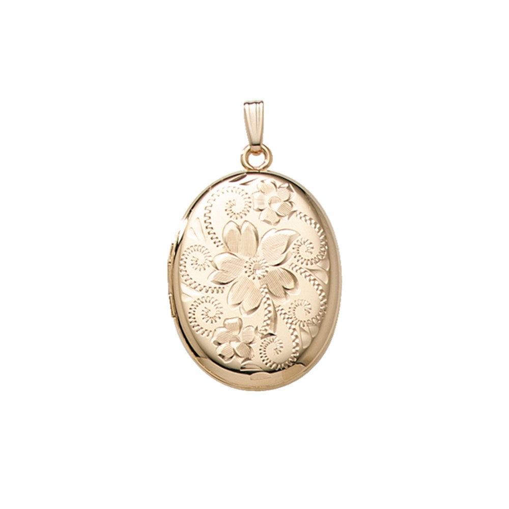 Medaljon m. 14kt. påvalset guld. Inkl. kæde