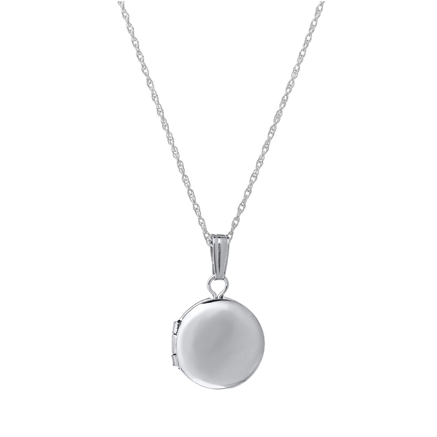 Medallion in rhod. silver. Incl. 45cm chain