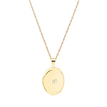 Medaljon14kt. påvalset guld. m/kæde 0,01ct PI