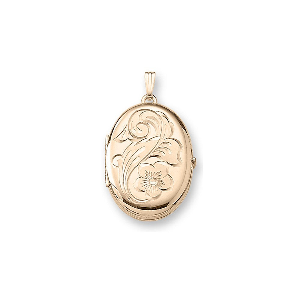 Medaljon m. 14kt. påvalset guld. inkl. kæde