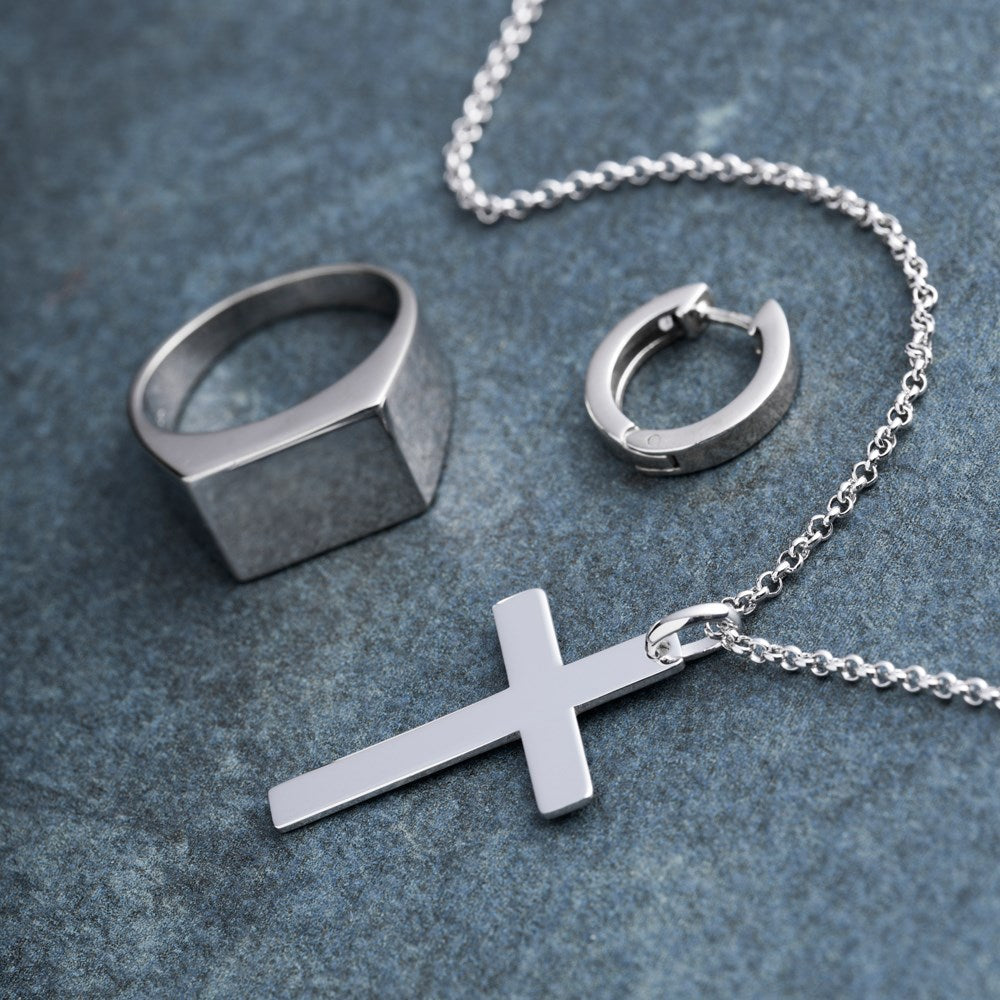Rod. silver ring plate - Rhodium plated / 70