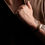 SON bracelet steel with plate glossy IPGold
