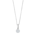 Rhd. silver necklace heart w. white cz