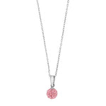 Rhd. silver necklace heart w. pink cz