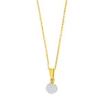 Goldp. silver necklace heart w. white cz