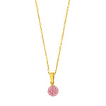 Goldp. silver necklace heart w. pink cz