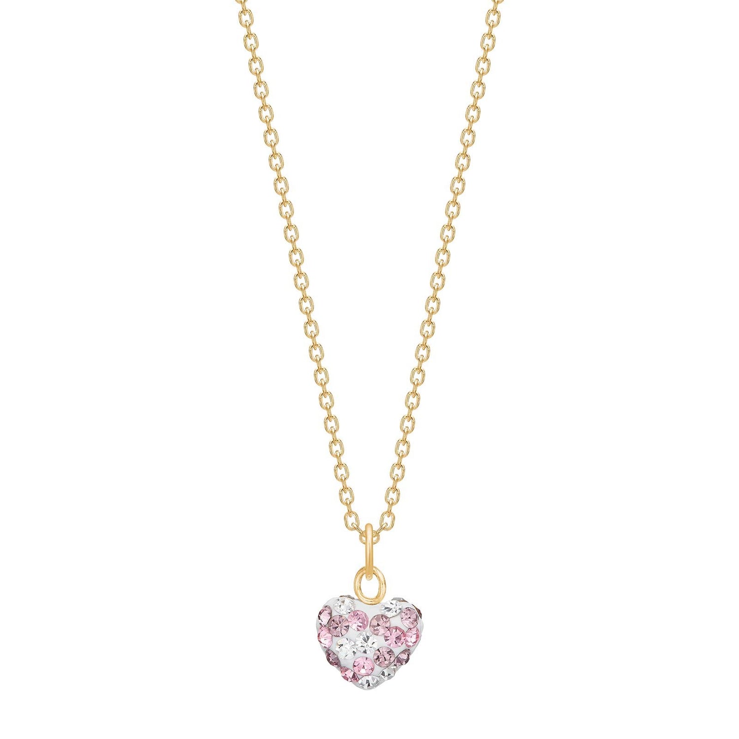Verg. Silber Halskette Herz m. rosa mix cz
