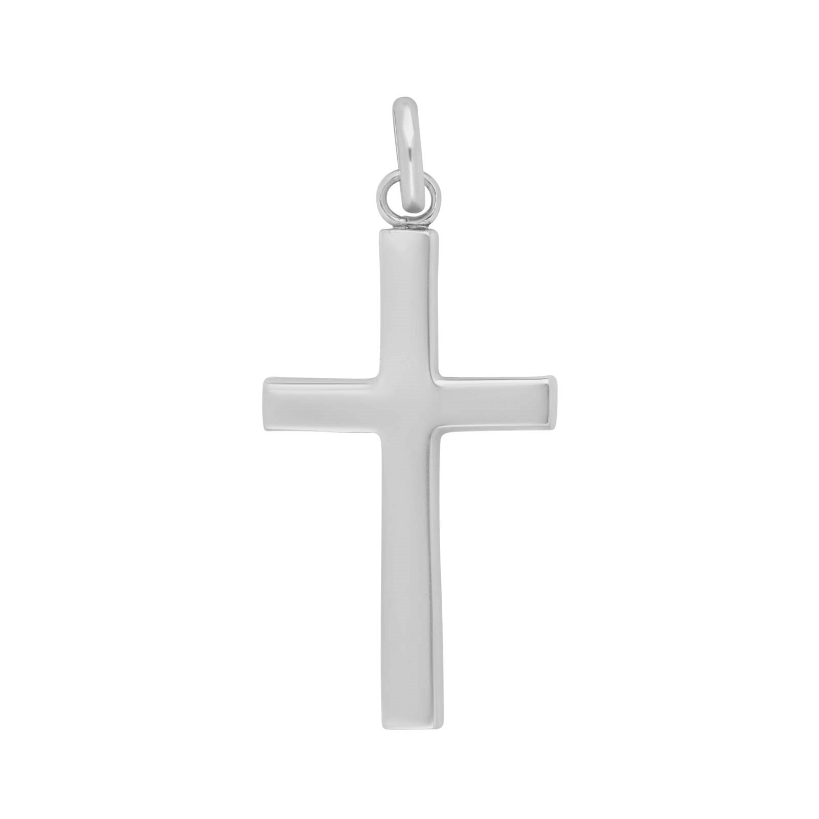 Rhod. silver pendant cross 30mm