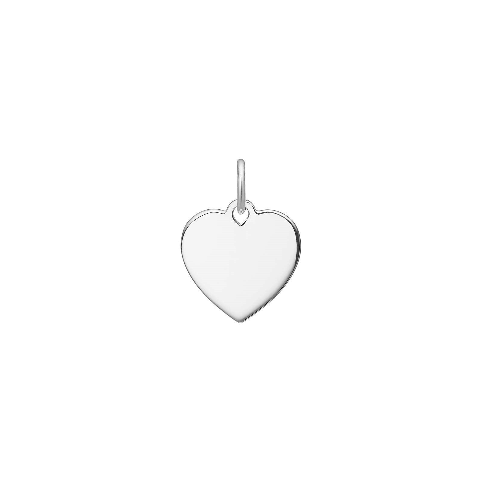 Rhod. silver pendant heart 13mm