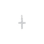 Rhod. Silber Kreuz m/cz 12mm
