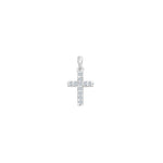 Rhod. Silber Kreuz m/cz 12mm