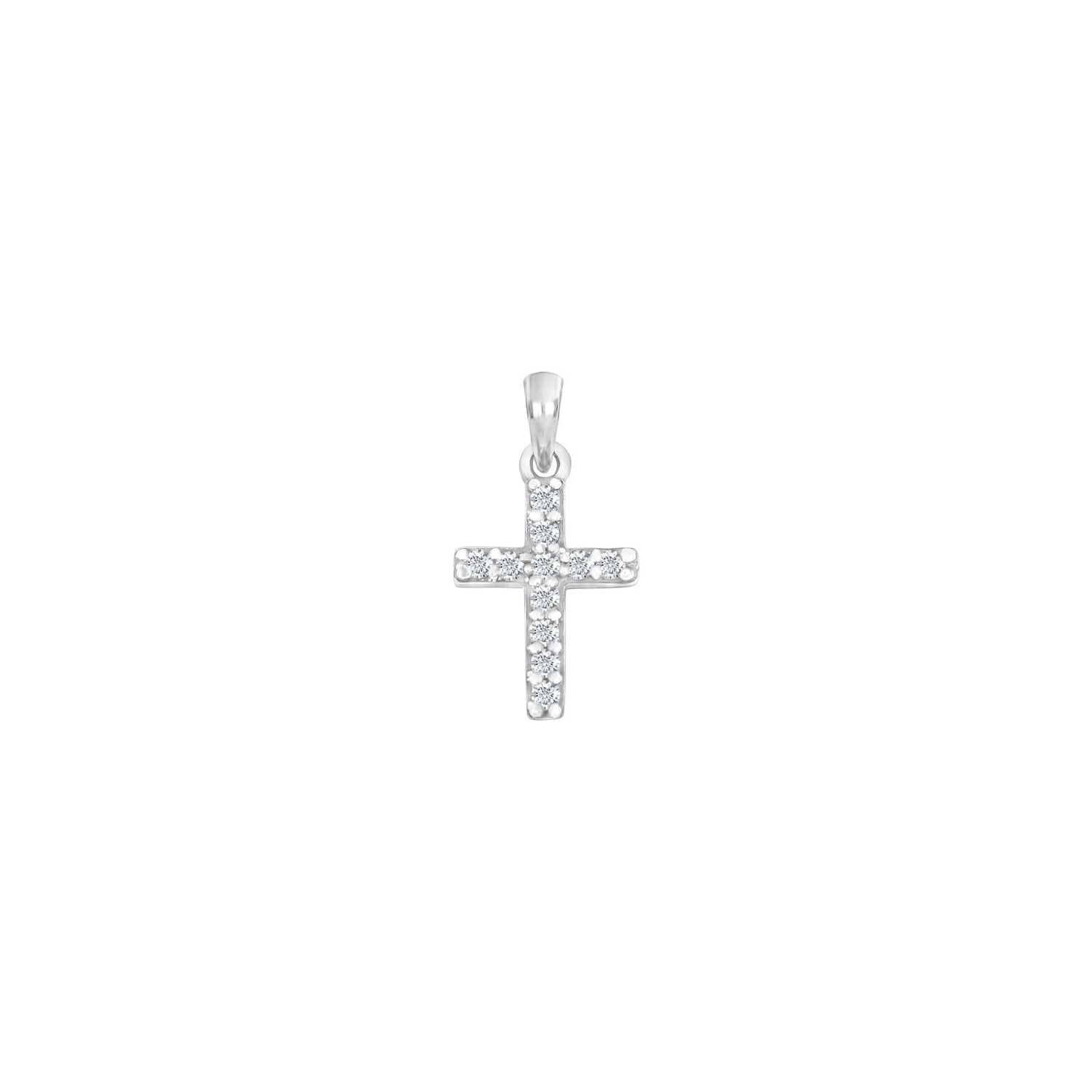 Cross w/cz 12mm - Gold plated