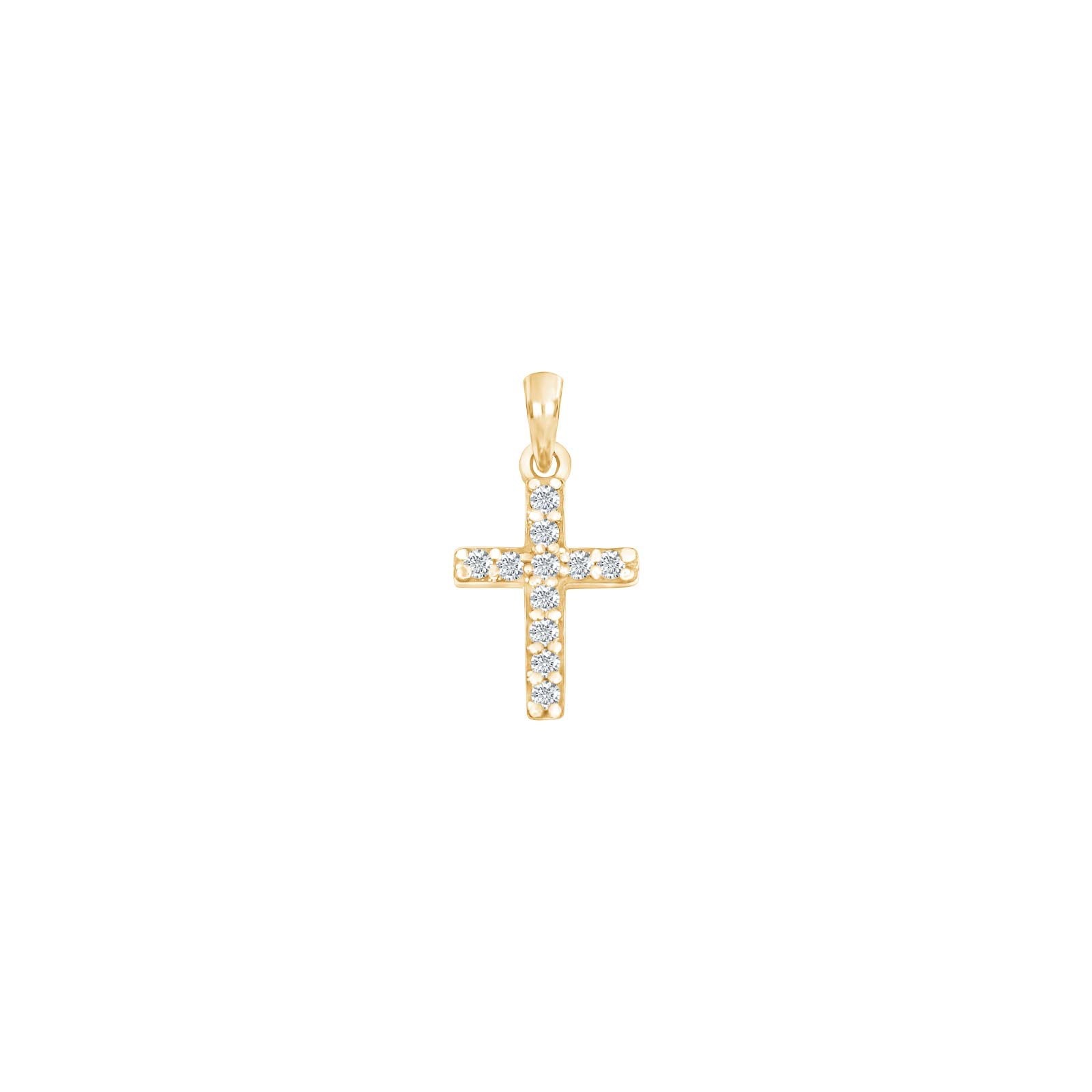 Gilt silver cross w/cz 12mm