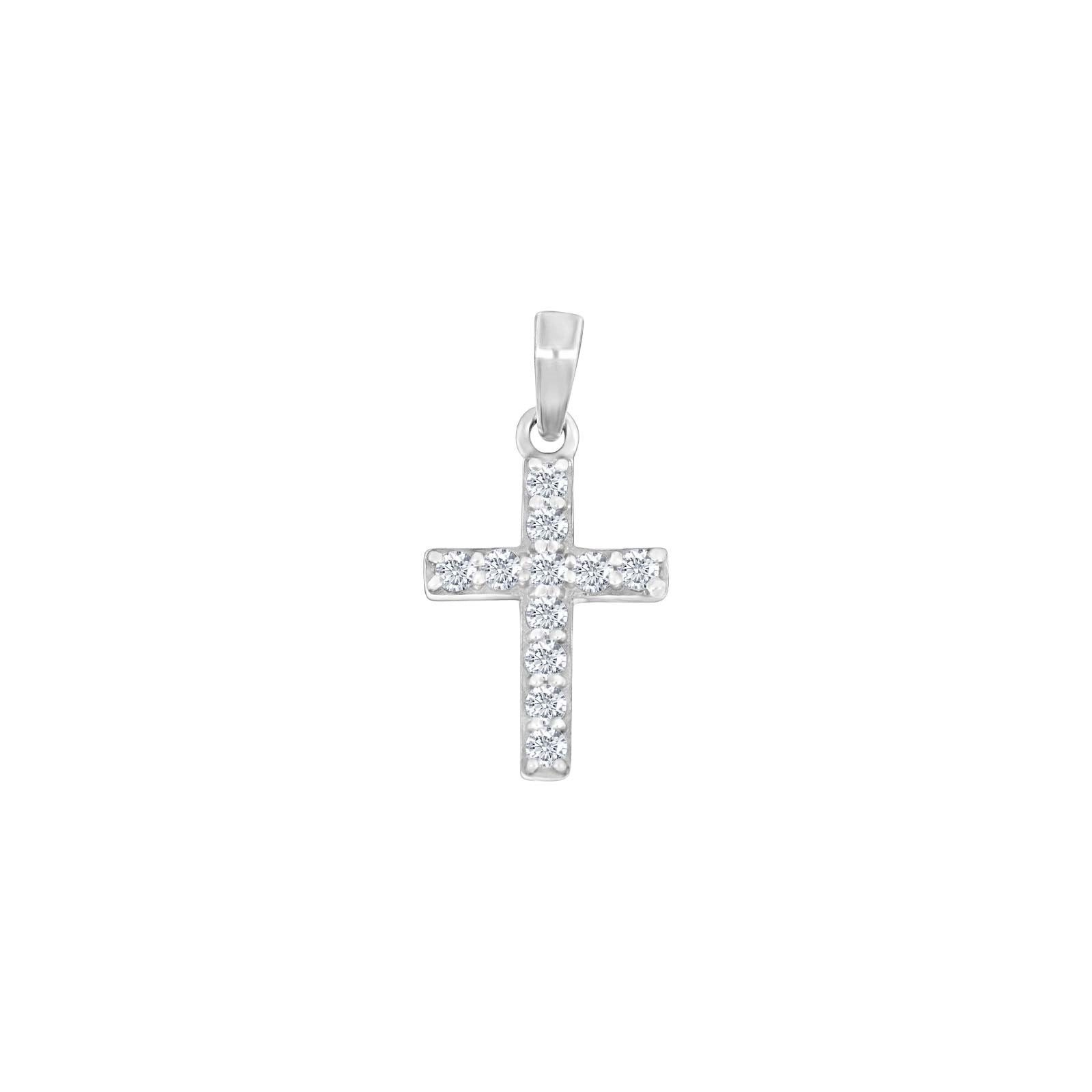 Rhod. Silber Kreuz m/cz 16mm