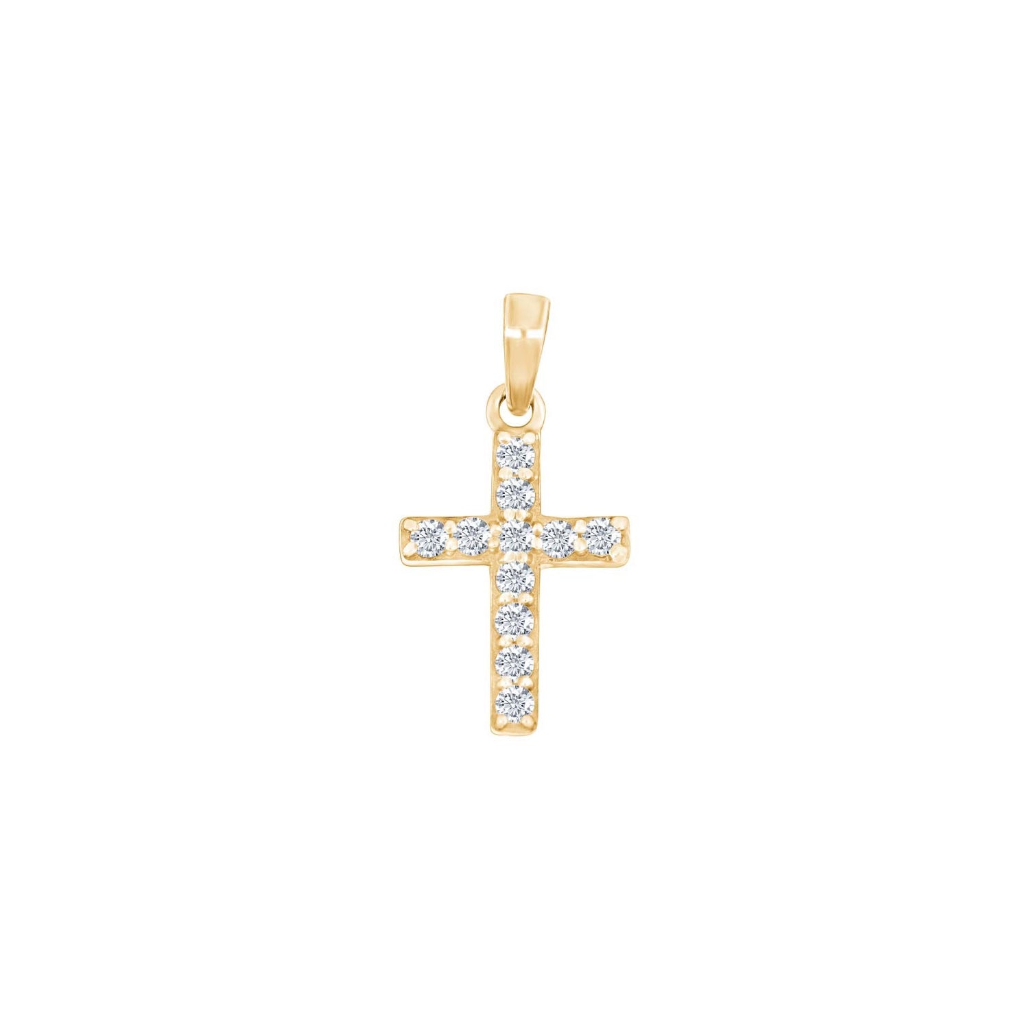Goldp. silver cross w/cz 16mm