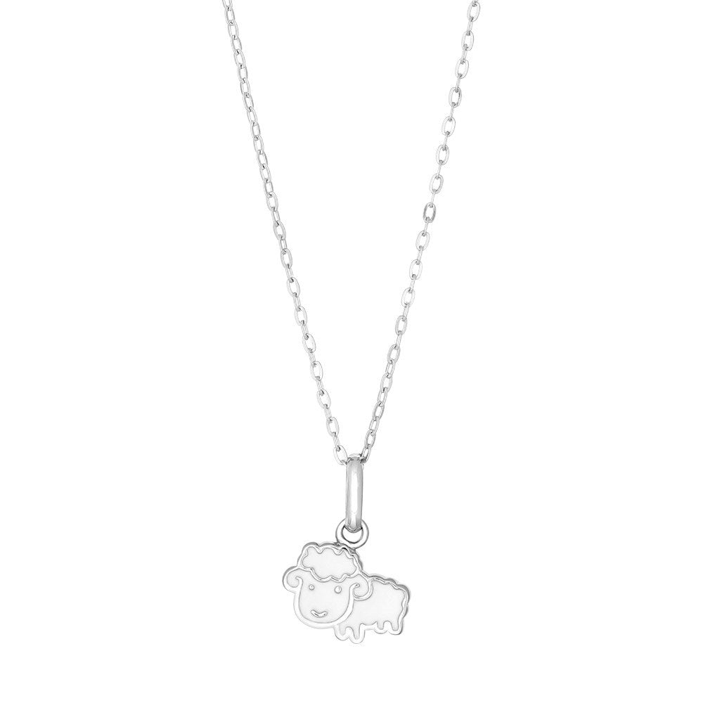 Rhod. sølvvedhæng får inkl. kæde