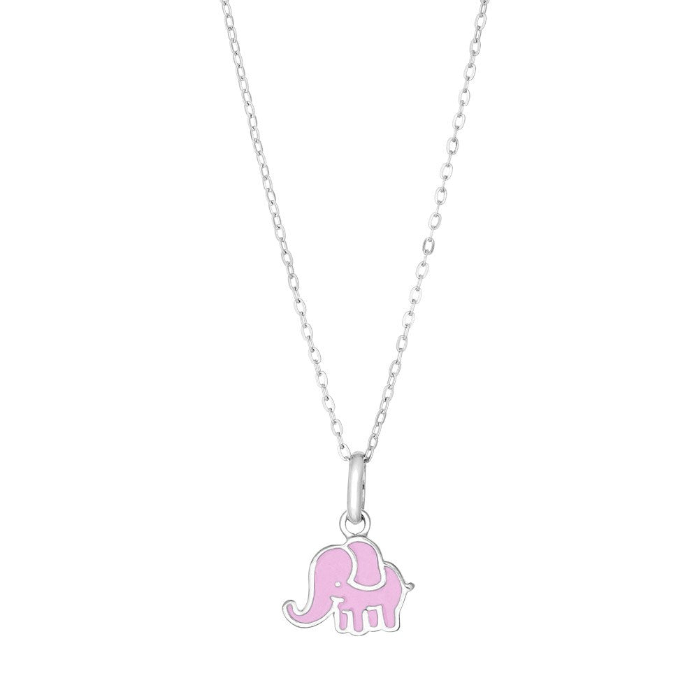 Rhod. Silverhalskette Elefant