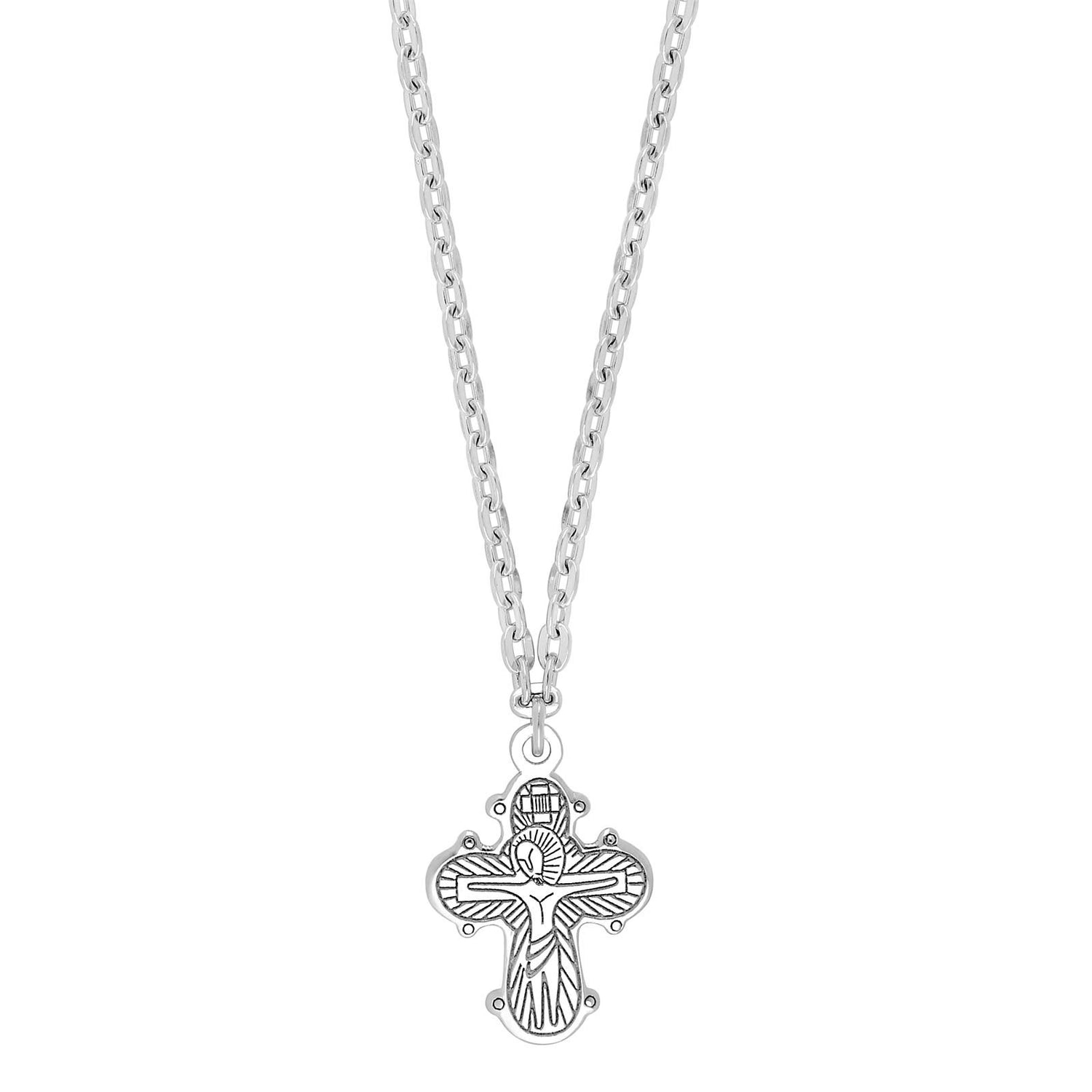 Rhod. silver necklace w/dagmarcross