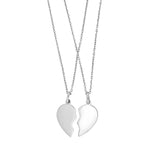 Rhod. silver pendant heart best friends incl. 2 ch