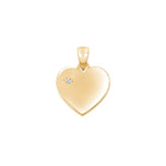 Goldp. silver pendant heartplate w/cz