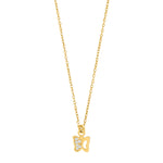 Goldp. silver necklace butterfly w. cz